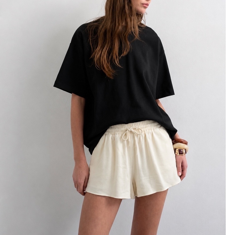 Forever 21 Cream Fleece Drawstring Sweat Shorts NWT